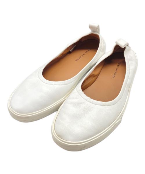 DRIES VAN NOTEN（ドリスヴァンノッテン）DRIES VAN NOTEN (ドリスヴァンノッテン) 20SS レザーバレエシューズ ホワイト サイズ:SIZE 37の古着・服飾アイテム