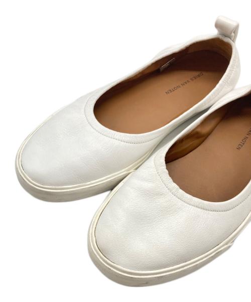 DRIES VAN NOTEN（ドリスヴァンノッテン）DRIES VAN NOTEN (ドリスヴァンノッテン) 20SS レザーバレエシューズ ホワイト サイズ:SIZE 37の古着・服飾アイテム