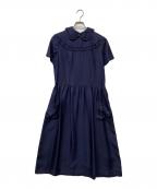 COMME des GARCONS COMME des GARCONS×Jupe by Jackieコムデギャルソン コムデギャルソン×ジュップバイジャッキー）の古着「エンブロイダリーシルクドレスワンピース」｜ネイビー