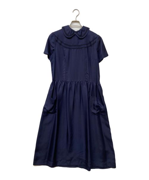 COMME des GARCONS COMME des GARCONS（コムデギャルソン コムデギャルソン）COMME des GARCONS COMME des GARCONS (コムデギャルソン コムデギャルソン) Jupe by Jackie (ジュップバイジャッキー) エンブロイダリーシルクドレスワンピース ネイビー サイズ:-の古着・服飾アイテム