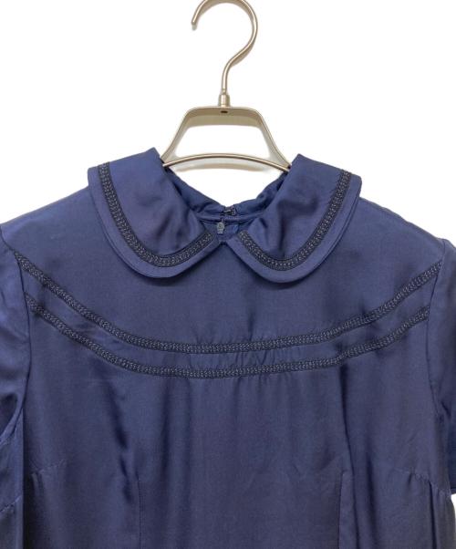 COMME des GARCONS COMME des GARCONS（コムデギャルソン コムデギャルソン）COMME des GARCONS COMME des GARCONS (コムデギャルソン コムデギャルソン) Jupe by Jackie (ジュップバイジャッキー) エンブロイダリーシルクドレスワンピース ネイビー サイズ:-の古着・服飾アイテム