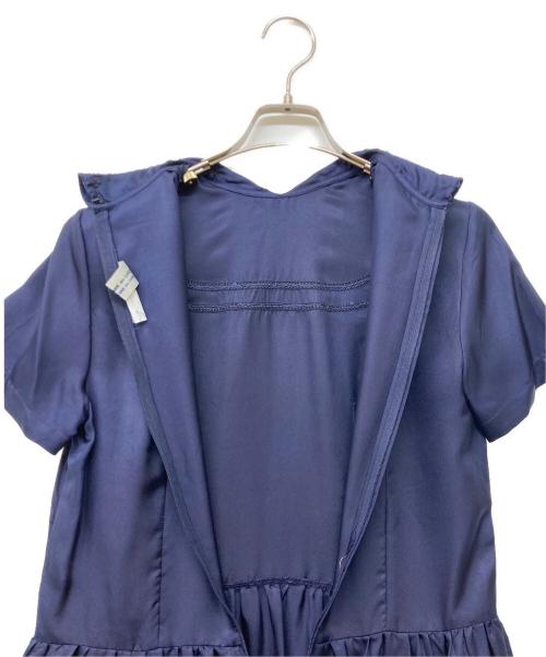 COMME des GARCONS COMME des GARCONS（コムデギャルソン コムデギャルソン）COMME des GARCONS COMME des GARCONS (コムデギャルソン コムデギャルソン) Jupe by Jackie (ジュップバイジャッキー) エンブロイダリーシルクドレスワンピース ネイビー サイズ:-の古着・服飾アイテム