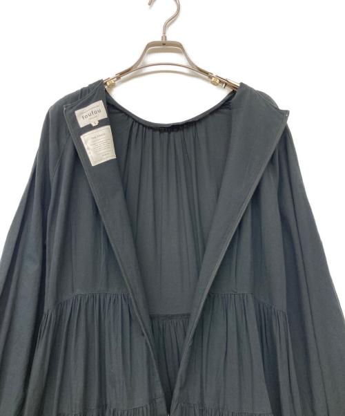 foufou（フーフー）foufou (フーフー) raglan sleeves tiered dress(ラグランスリーブ ティアード ドレス) ブラック サイズ:サイズ1の古着・服飾アイテム