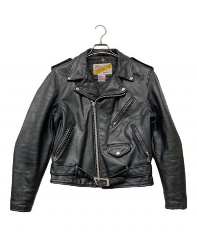 Schott ブラック コットン ダブルライダース ジャケット 中古・古着通販】Schott (ショット) ダブルライダースジャケット