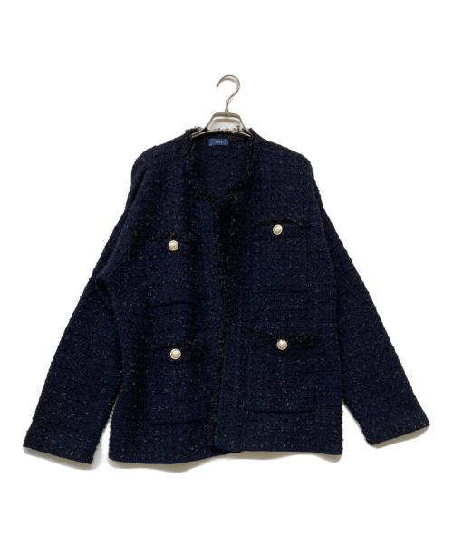 SHIPS（シップス）SHIPS (シップス) ニット ツイード クルーネック カーディガン ネイビー サイズ:不明の古着・服飾アイテム