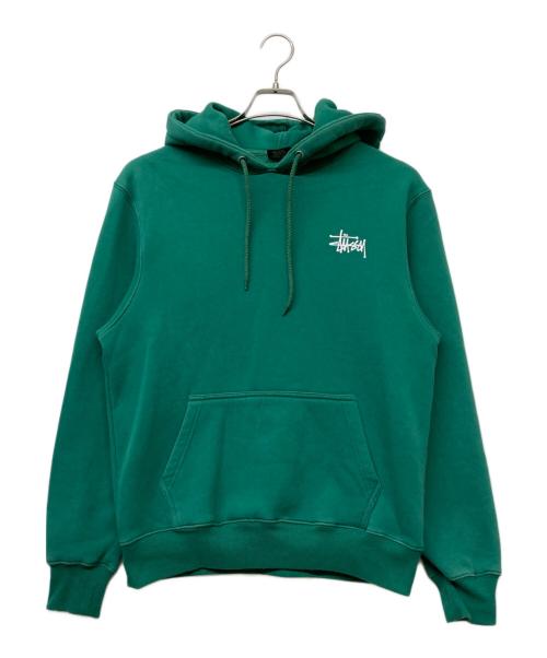 stussy（ステューシー）stussy (ステューシー) ロゴパーカー グリーン サイズ:Sの古着・服飾アイテム