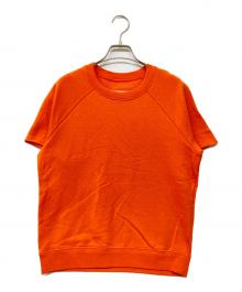 MM6 Maison Margiela（エムエムシックスメゾンマルジェラ）の古着「切りっぱなし半袖スウェット」｜オレンジ