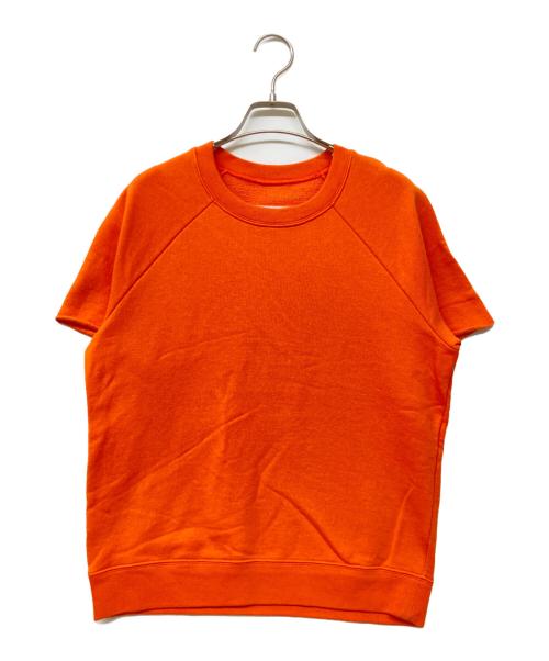 MM6 Maison Margiela（エムエムシックスメゾンマルジェラ）MM6 Maison Margiela (エムエムシックスメゾンマルジェラ) 切りっぱなし半袖スウェット オレンジ サイズ:SIZE Sの古着・服飾アイテム