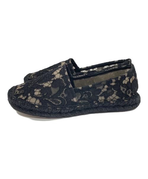 DOLCE & GABBANA（ドルチェ＆ガッバーナ）DOLCE & GABBANA (ドルチェ＆ガッバーナ) レースエスパドリーユ ブラック サイズ:SIZE　36の古着・服飾アイテム