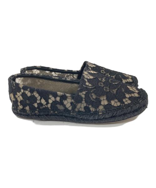 DOLCE & GABBANA（ドルチェ＆ガッバーナ）DOLCE & GABBANA (ドルチェ＆ガッバーナ) レースエスパドリーユ ブラック サイズ:SIZE　36の古着・服飾アイテム