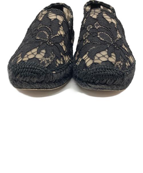 DOLCE & GABBANA（ドルチェ＆ガッバーナ）DOLCE & GABBANA (ドルチェ＆ガッバーナ) レースエスパドリーユ ブラック サイズ:SIZE　36の古着・服飾アイテム