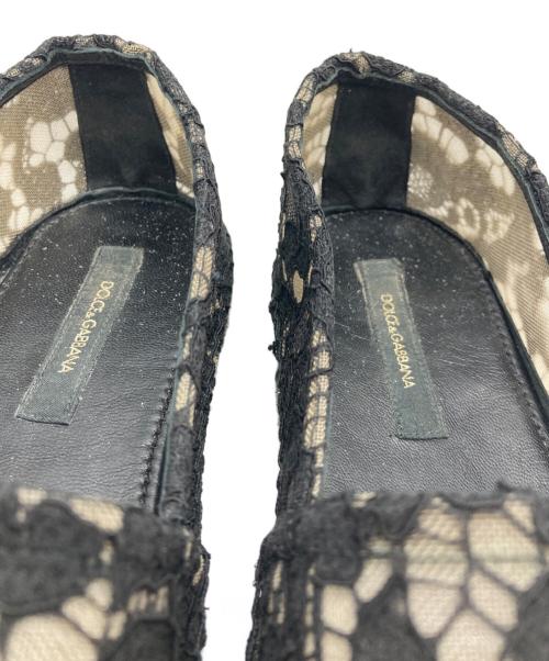 DOLCE & GABBANA（ドルチェ＆ガッバーナ）DOLCE & GABBANA (ドルチェ＆ガッバーナ) レースエスパドリーユ ブラック サイズ:SIZE　36の古着・服飾アイテム