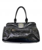 LONGCHAMPロンシャン）の古着「ギャビー パテントレザーハンドバッグ」｜ブラック