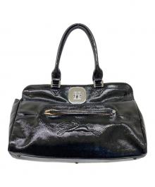 LONGCHAMP（ロンシャン）の古着「ギャビー パテントレザーハンドバッグ」｜ブラック