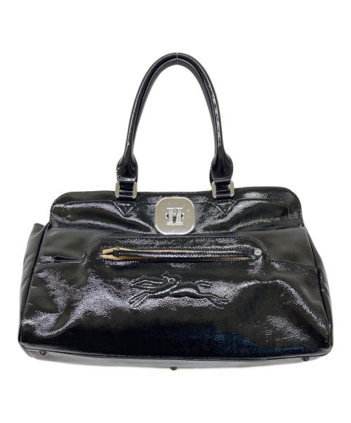 LONGCHAMP（ロンシャン）LONGCHAMP (ロンシャン) ギャビー パテントレザーハンドバッグ ブラックの古着・服飾アイテム