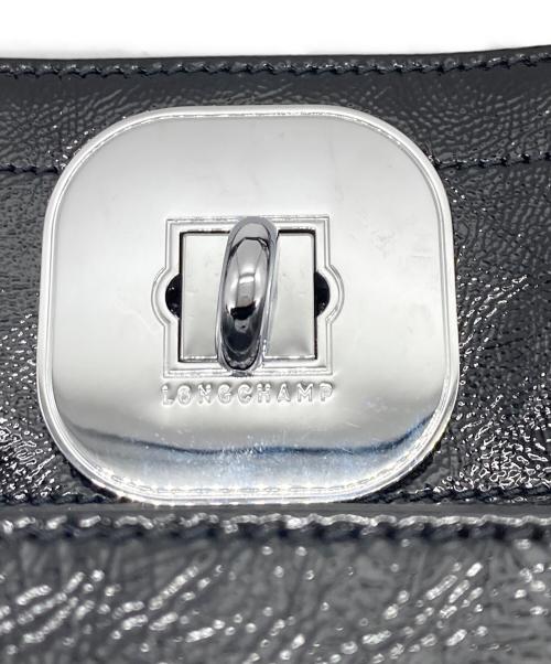 LONGCHAMP（ロンシャン）LONGCHAMP (ロンシャン) ギャビー パテントレザーハンドバッグ ブラックの古着・服飾アイテム