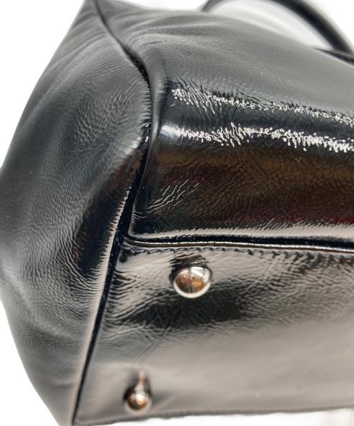 LONGCHAMP（ロンシャン）LONGCHAMP (ロンシャン) ギャビー パテントレザーハンドバッグ ブラックの古着・服飾アイテム