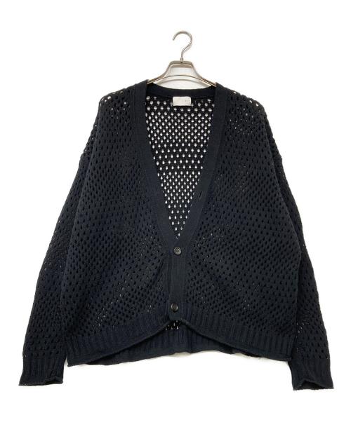 WITT（ウィット）WITT (ウィット) メッシュ編みカーディガン ブラック サイズ:Fの古着・服飾アイテム
