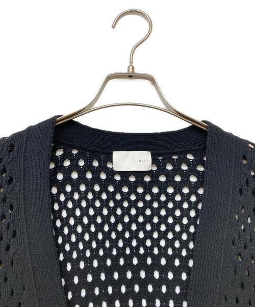 WITT（ウィット）WITT (ウィット) メッシュ編みカーディガン ブラック サイズ:Fの古着・服飾アイテム