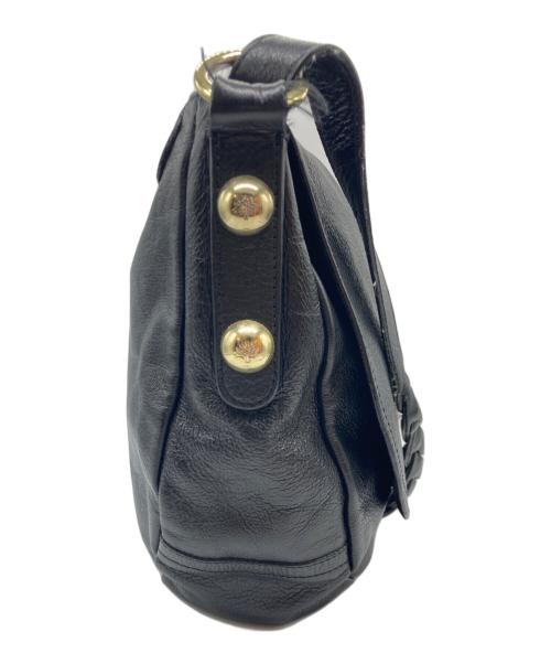 MULBERRY（マルベリー）MULBERRY (マルベリー) フラップレザーショルダーバッグ ブラックの古着・服飾アイテム