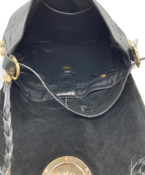 MULBERRY（マルベリー）MULBERRY (マルベリー) フラップレザーショルダーバッグ ブラックの古着・服飾アイテム