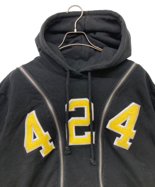 424（フォートゥーフォー）424 (フォートゥーフォー) Wジップパーカー ブラック サイズ:SIZE XLの古着・服飾アイテム