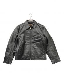 GRAMAN（グラマン）の古着「ステアハイドレザーシングルライダースジャケット」｜ブラック