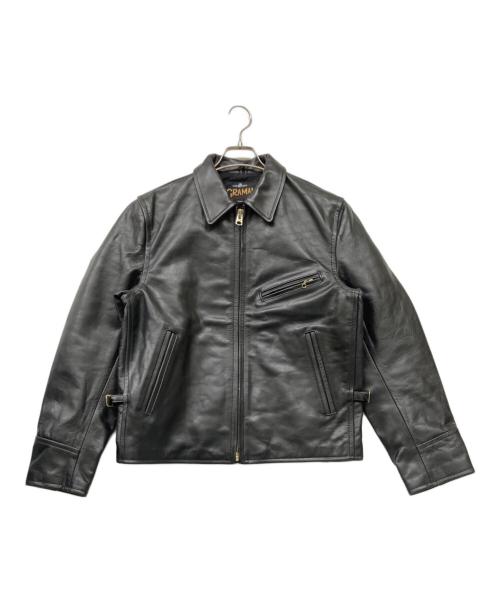 GRAMAN（グラマン）GRAMAN (グラマン) ステアハイドレザーシングルライダースジャケット ブラック サイズ:size40の古着・服飾アイテム