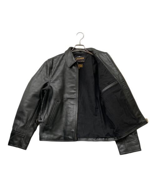 GRAMAN（グラマン）GRAMAN (グラマン) ステアハイドレザーシングルライダースジャケット ブラック サイズ:size40の古着・服飾アイテム