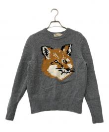 maison kitsune（メゾンキツネ）の古着「Fox Head Knit(フォックス ヘッド ニット)」｜グレー