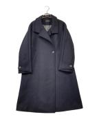 green label relaxingグリーンレーベルリラクシング）の古着「メルトンスタンドカラーコート」｜ネイビー