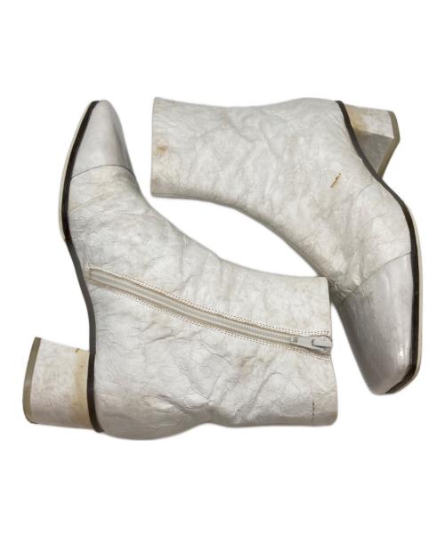 MM6 Maison Margiela（エムエムシックスメゾンマルジェラ）MM6 Maison Margiela (エムエムシックスメゾンマルジェラ) サイドジップヒールブーツ ホワイト サイズ:size35の古着・服飾アイテム