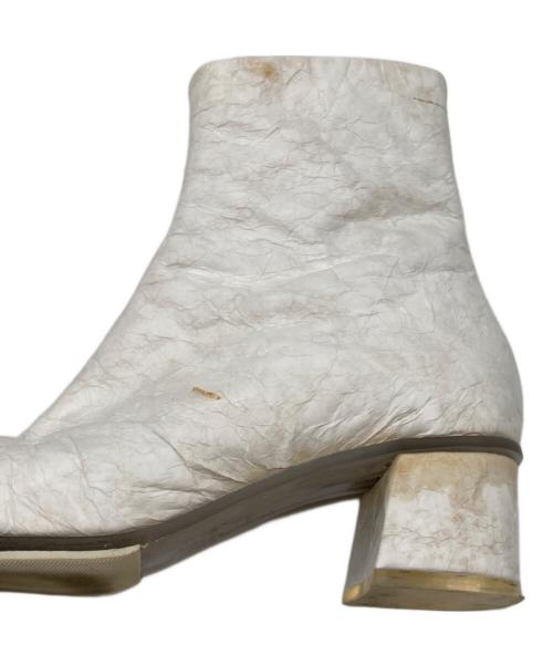 MM6 Maison Margiela（エムエムシックスメゾンマルジェラ）MM6 Maison Margiela (エムエムシックスメゾンマルジェラ) サイドジップヒールブーツ ホワイト サイズ:size35の古着・服飾アイテム