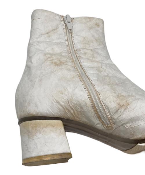 MM6 Maison Margiela（エムエムシックスメゾンマルジェラ）MM6 Maison Margiela (エムエムシックスメゾンマルジェラ) サイドジップヒールブーツ ホワイト サイズ:size35の古着・服飾アイテム