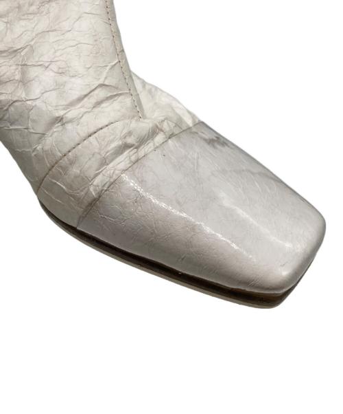 MM6 Maison Margiela（エムエムシックスメゾンマルジェラ）MM6 Maison Margiela (エムエムシックスメゾンマルジェラ) サイドジップヒールブーツ ホワイト サイズ:size35の古着・服飾アイテム