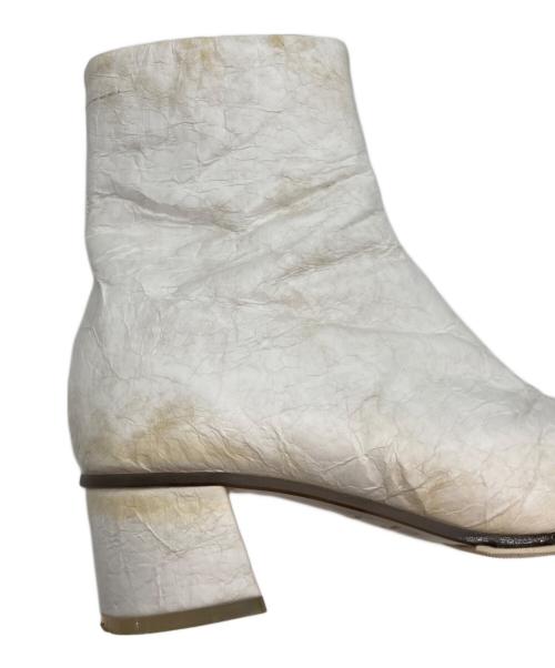 MM6 Maison Margiela（エムエムシックスメゾンマルジェラ）MM6 Maison Margiela (エムエムシックスメゾンマルジェラ) サイドジップヒールブーツ ホワイト サイズ:size35の古着・服飾アイテム