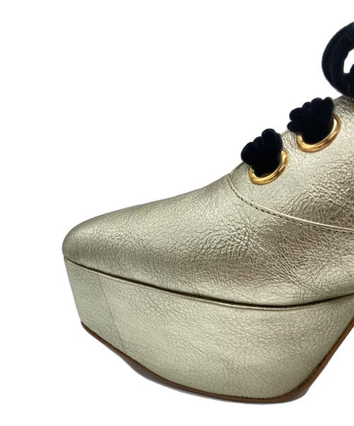 pays des fees（ペイデフェ）pays des fees (ペイデフェ) ヒールパンプス ゴールド サイズ:Sの古着・服飾アイテム