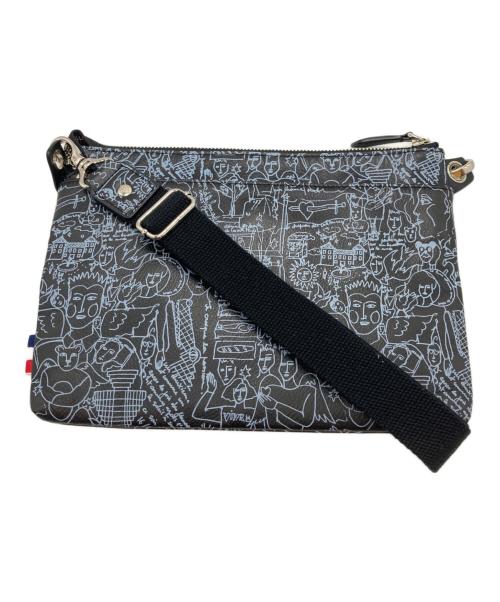 CASTELBAJAC（カステルバジャック）CASTELBAJAC (カステルバジャック) ショルダーバッグ ブラック×ブルーの古着・服飾アイテム