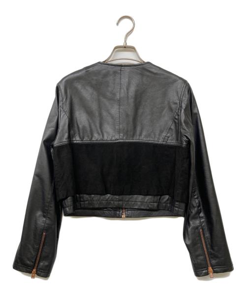 urbancode（アーバンコード）urbancode (アーバンコード) ノーカラーラムレザージャケット ブラック サイズ:SIZE UK10の古着・服飾アイテム