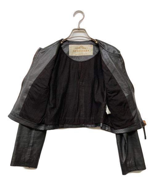 urbancode（アーバンコード）urbancode (アーバンコード) ノーカラーラムレザージャケット ブラック サイズ:SIZE UK10の古着・服飾アイテム