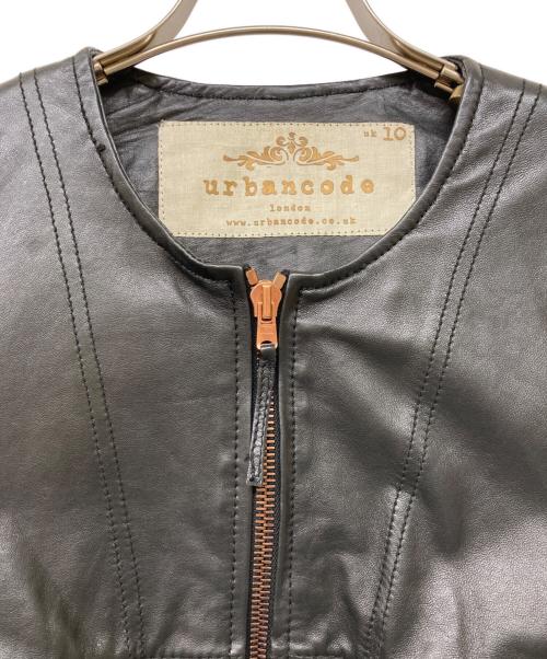 urbancode（アーバンコード）urbancode (アーバンコード) ノーカラーラムレザージャケット ブラック サイズ:SIZE UK10の古着・服飾アイテム