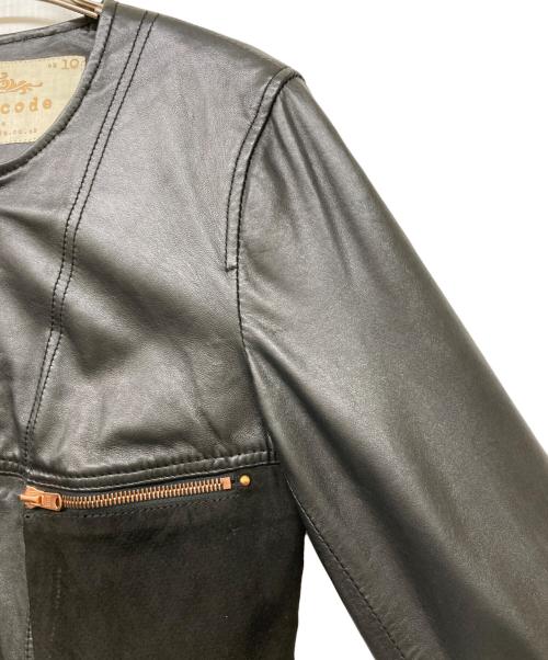 urbancode（アーバンコード）urbancode (アーバンコード) ノーカラーラムレザージャケット ブラック サイズ:SIZE UK10の古着・服飾アイテム