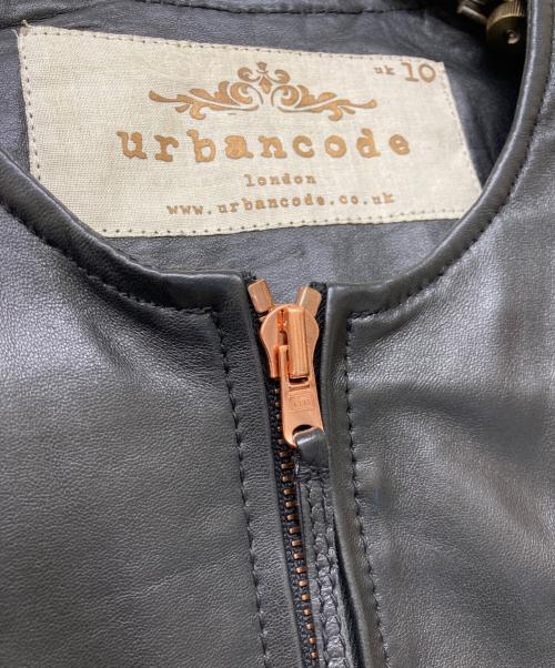 urbancode（アーバンコード）urbancode (アーバンコード) ノーカラーラムレザージャケット ブラック サイズ:SIZE UK10の古着・服飾アイテム