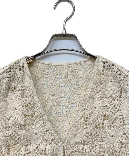 MACPHEE（マカフィー）MACPHEE (マカフィー) 25SS ウィンドミルクロシェ Vネックベスト ベージュ サイズ:36の古着・服飾アイテム