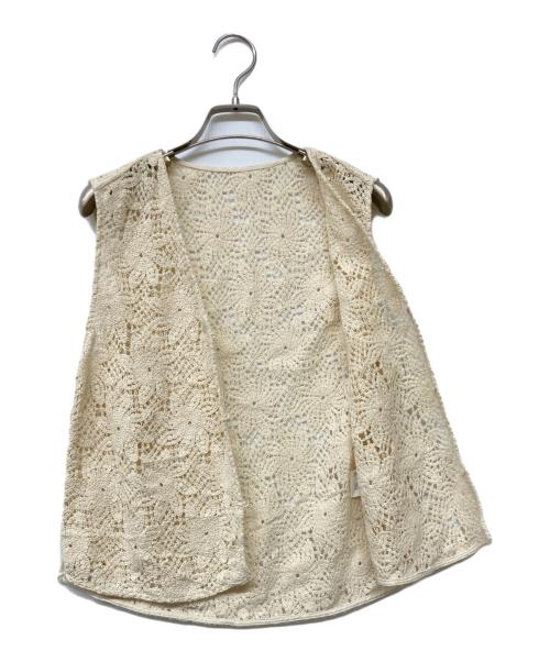MACPHEE（マカフィー）MACPHEE (マカフィー) 25SS ウィンドミルクロシェ Vネックベスト ベージュ サイズ:36の古着・服飾アイテム