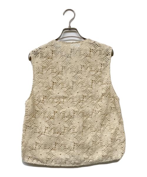 MACPHEE（マカフィー）MACPHEE (マカフィー) 25SS ウィンドミルクロシェ Vネックベスト ベージュ サイズ:36の古着・服飾アイテム