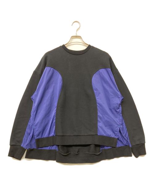 nagonstans（ナゴンスタンス）nagonstans (ナゴンスタンス) circle panel pullover ブラック×ブルー サイズ:Mの古着・服飾アイテム