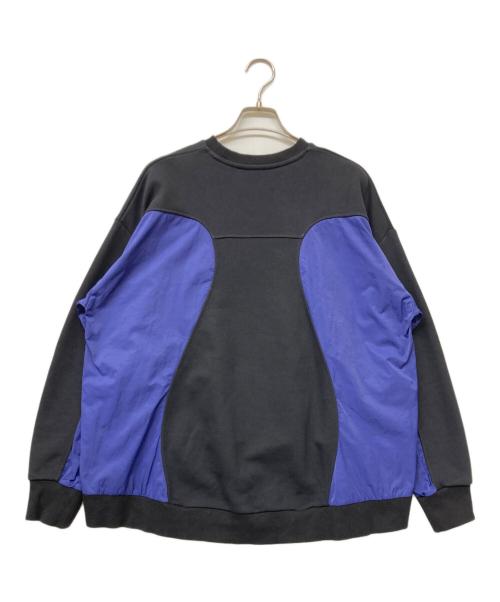 nagonstans（ナゴンスタンス）nagonstans (ナゴンスタンス) circle panel pullover ブラック×ブルー サイズ:Mの古着・服飾アイテム
