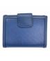 PRADA (プラダ) ロゴプレートサフィアーノコンパクトウォレット ブルー：12000円
