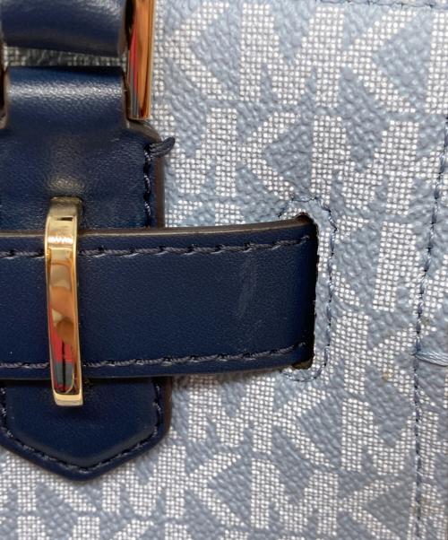 MICHAEL KORS（マイケル・コース）MICHAEL KORS (マイケル・コース) HAMILTON サッチェルスモール(ハミルトン・サッチェル・スモール) スカイブルー×ネイビーの古着・服飾アイテム